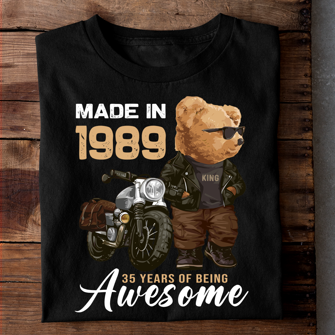 Ultrabasic Men's 1989 Vintage Graphic T-Shirt - "Fabriqué En 1989" - 35th Birthday Gift For 35 Year Old