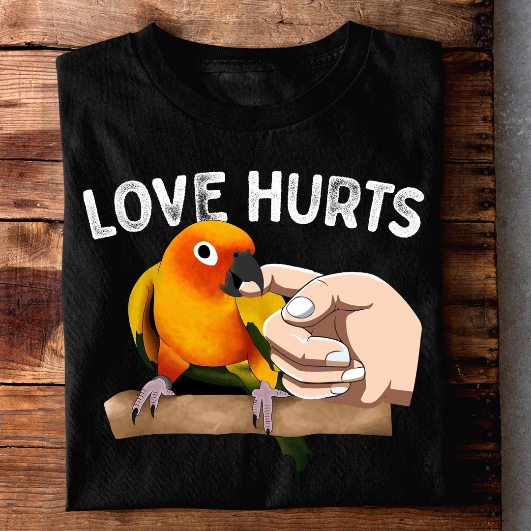 SUN CONURE LOVE HURTS TSHIRT