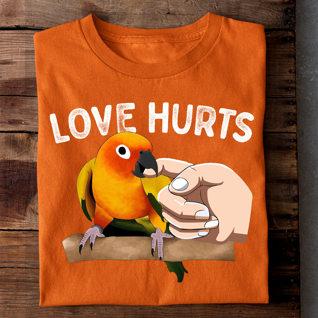 SUN CONURE LOVE HURTS TSHIRT