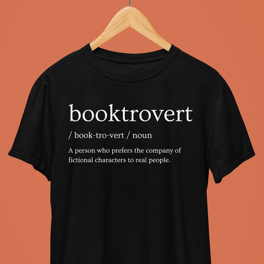 BOOKTROVERT BLACK TSHIRT [UNISEX]