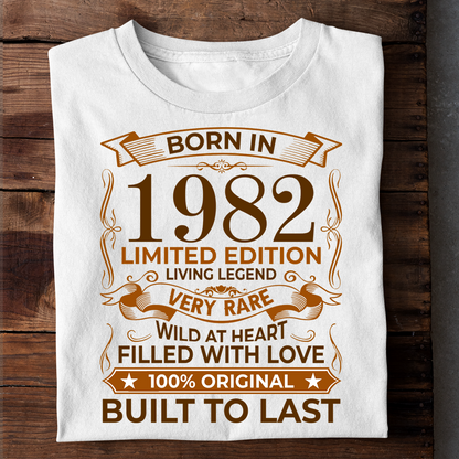 BORN IN 1982 LIMITED EDITION LIVING LEGEND LUXURY TSHIRT