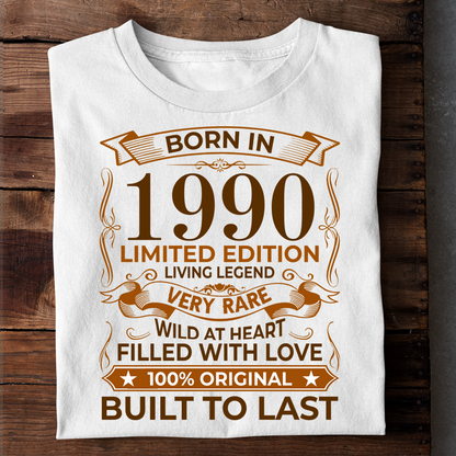 BORN IN 1990 LIMITED EDITION LIVING LEGEND LUXURY TSHIRT