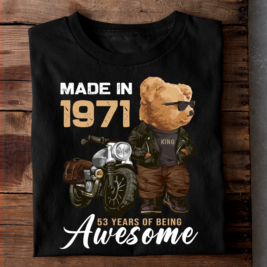 MADE IN 1971 53 YEARS OF BEING AWESOME LUXURY T  SHIRT