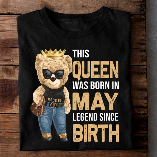 LEGEND QUEEN BORN IN MAY LUXURY TSHIRT